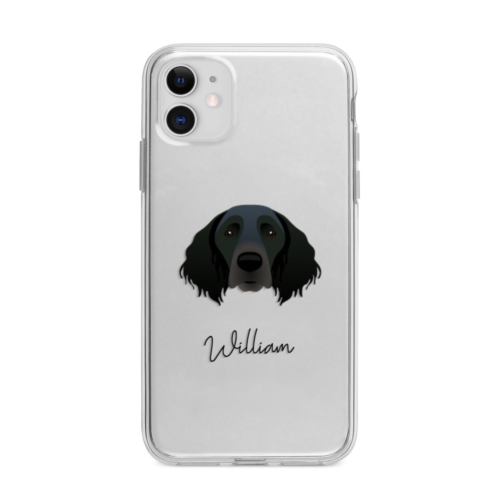 Large Munsterlander Personalised Apple iPhone 11 in White with Bumper Case