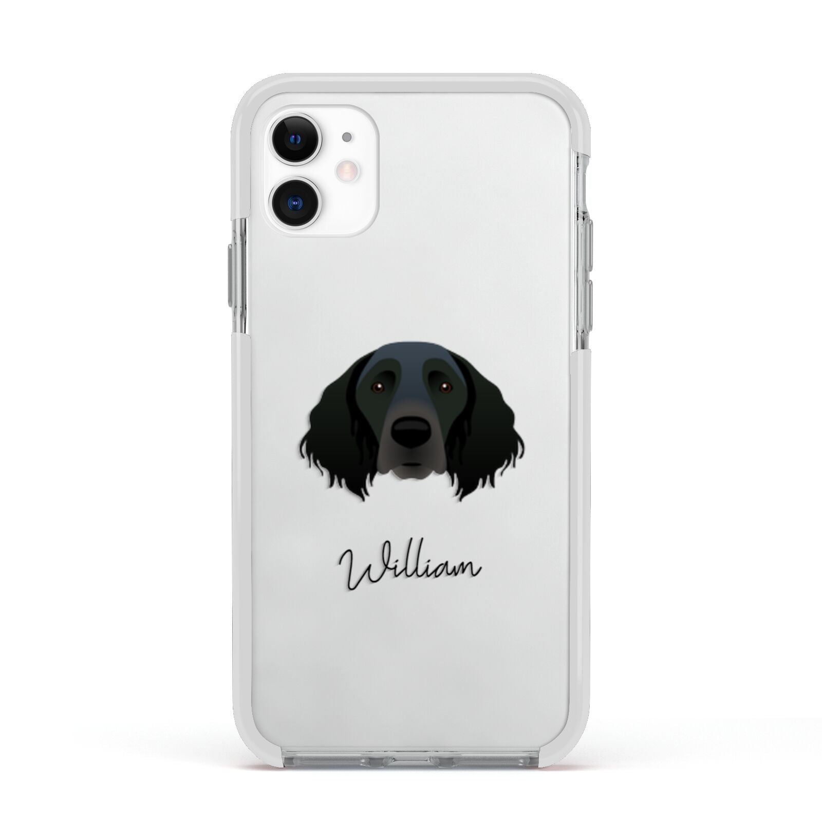 Large Munsterlander Personalised Apple iPhone 11 in White with White Impact Case