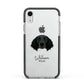 Large Munsterlander Personalised Apple iPhone XR Impact Case Black Edge on Silver Phone