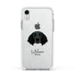 Large Munsterlander Personalised Apple iPhone XR Impact Case White Edge on Silver Phone
