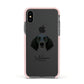 Large Munsterlander Personalised Apple iPhone Xs Impact Case Pink Edge on Black Phone