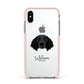 Large Munsterlander Personalised Apple iPhone Xs Impact Case Pink Edge on Silver Phone