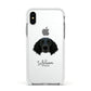Large Munsterlander Personalised Apple iPhone Xs Impact Case White Edge on Silver Phone