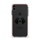 Large Munsterlander Personalised Apple iPhone Xs Max Impact Case Pink Edge on Black Phone