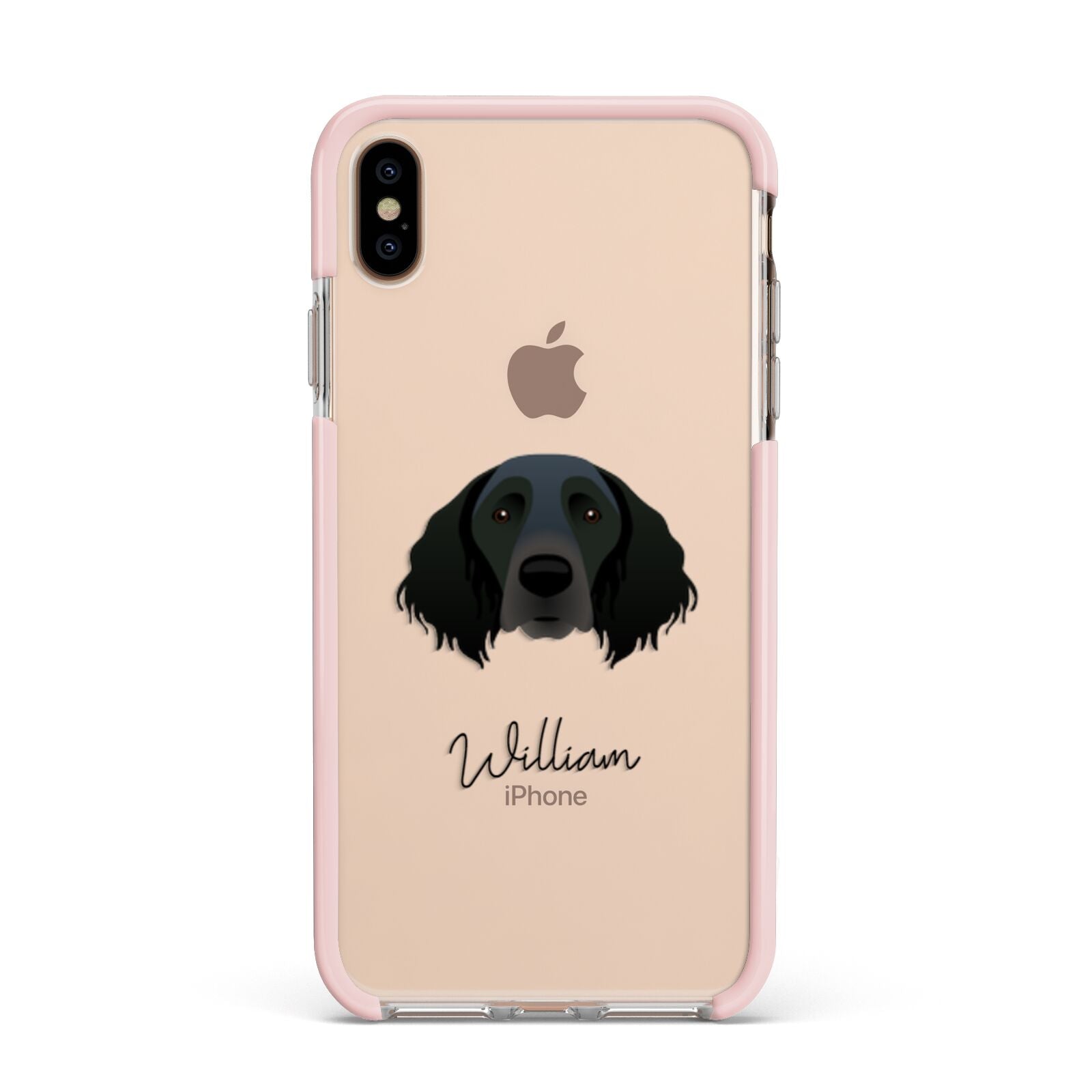 Large Munsterlander Personalised Apple iPhone Xs Max Impact Case Pink Edge on Gold Phone