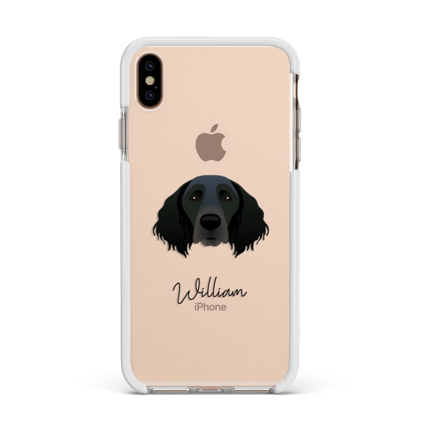 Large Munsterlander Personalised Apple iPhone Xs Max Impact Case White Edge on Gold Phone