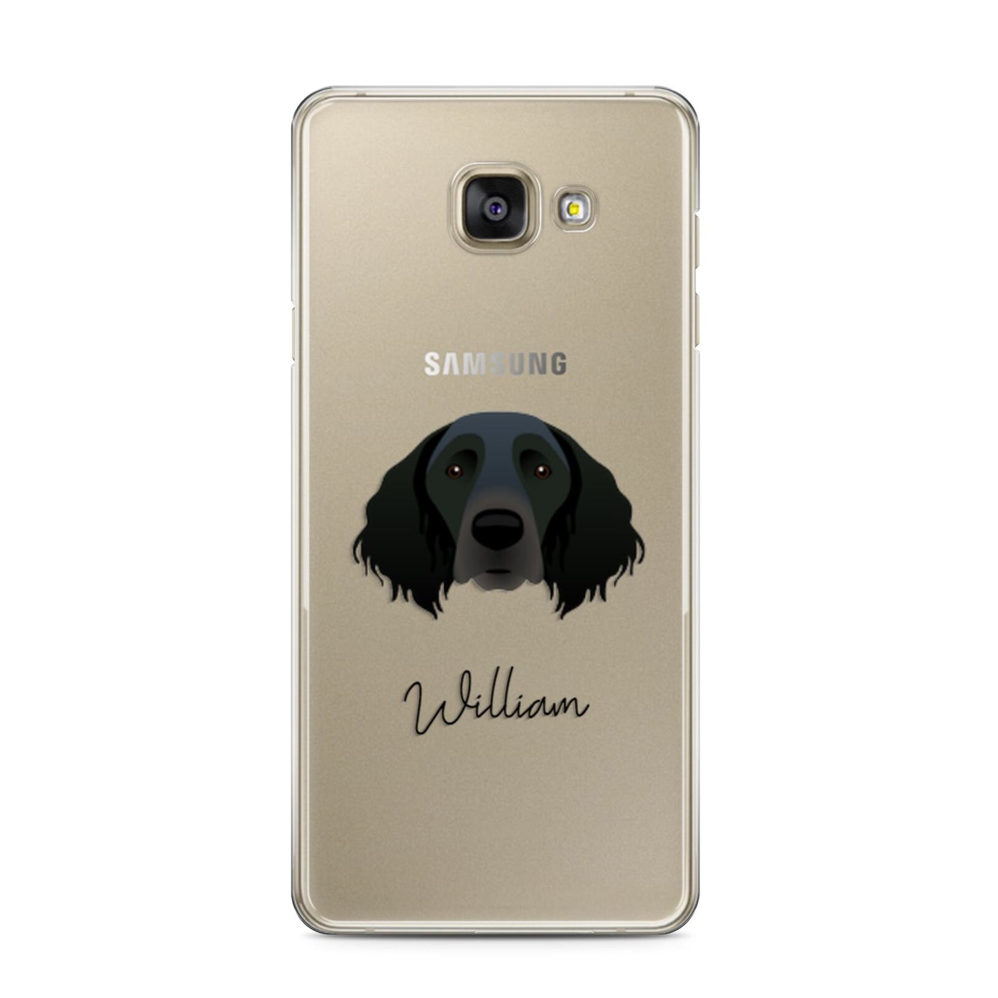Large Munsterlander Personalised Samsung Galaxy A3 2016 Case on gold phone