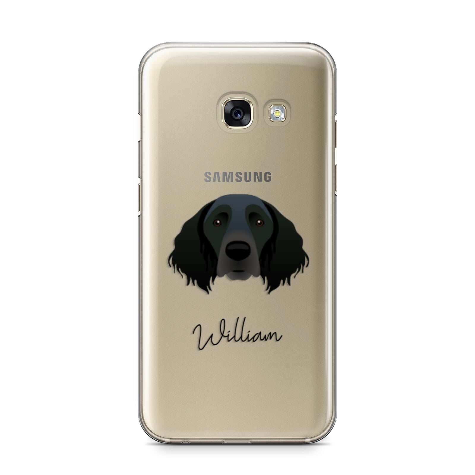 Large Munsterlander Personalised Samsung Galaxy A3 2017 Case on gold phone