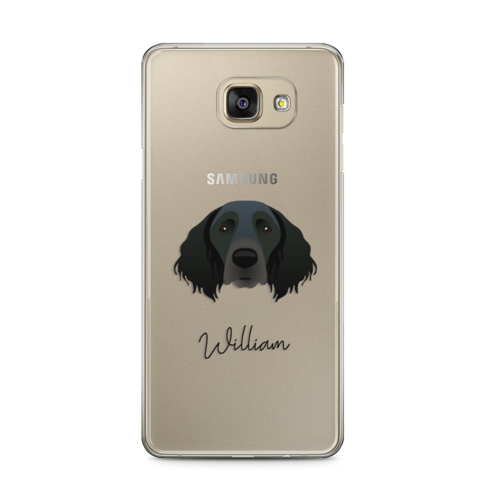 Large Munsterlander Personalised Samsung Galaxy A5 2016 Case on gold phone