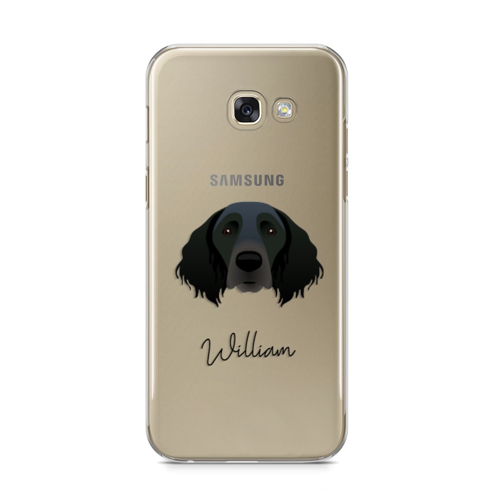 Large Munsterlander Personalised Samsung Galaxy A5 2017 Case on gold phone