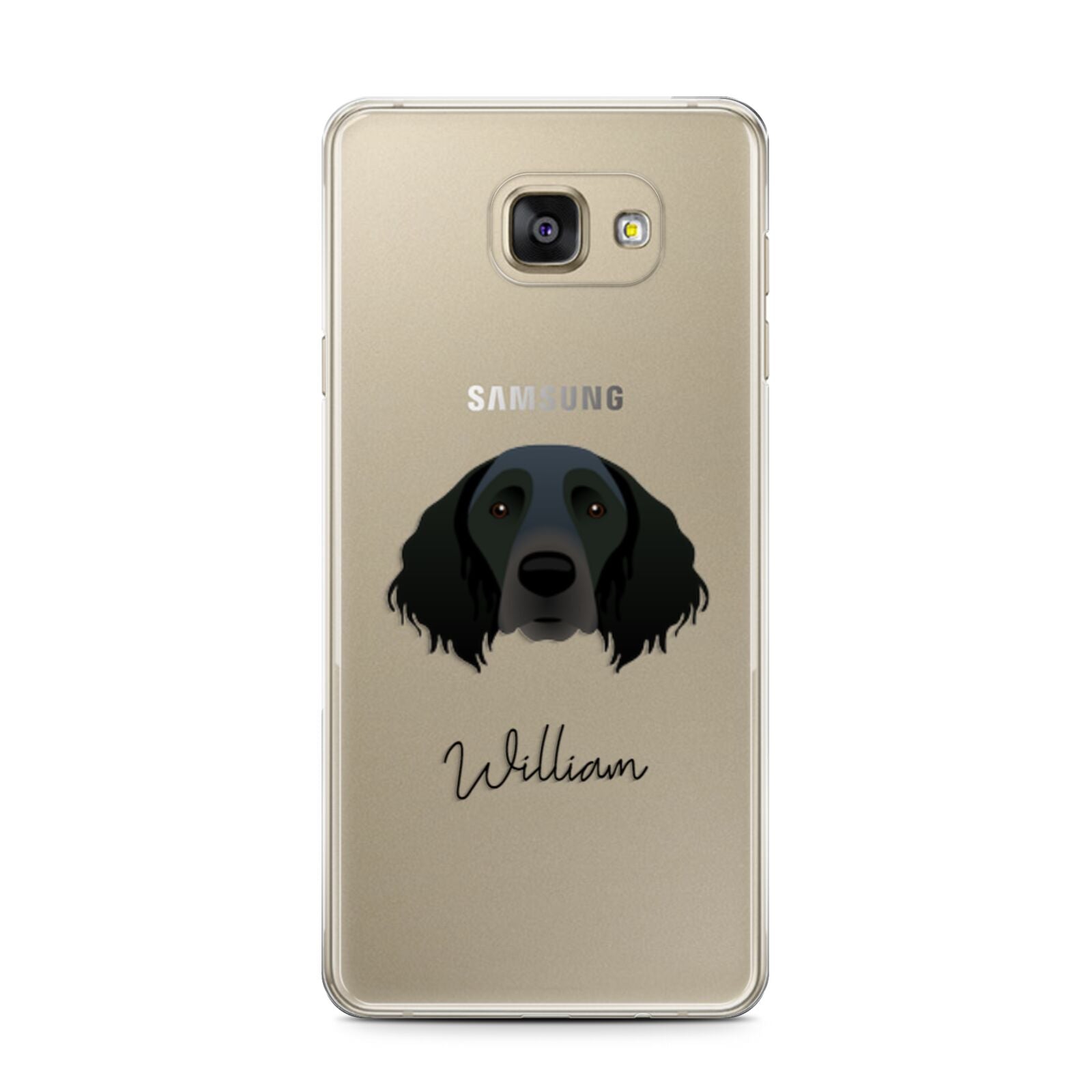 Large Munsterlander Personalised Samsung Galaxy A7 2016 Case on gold phone