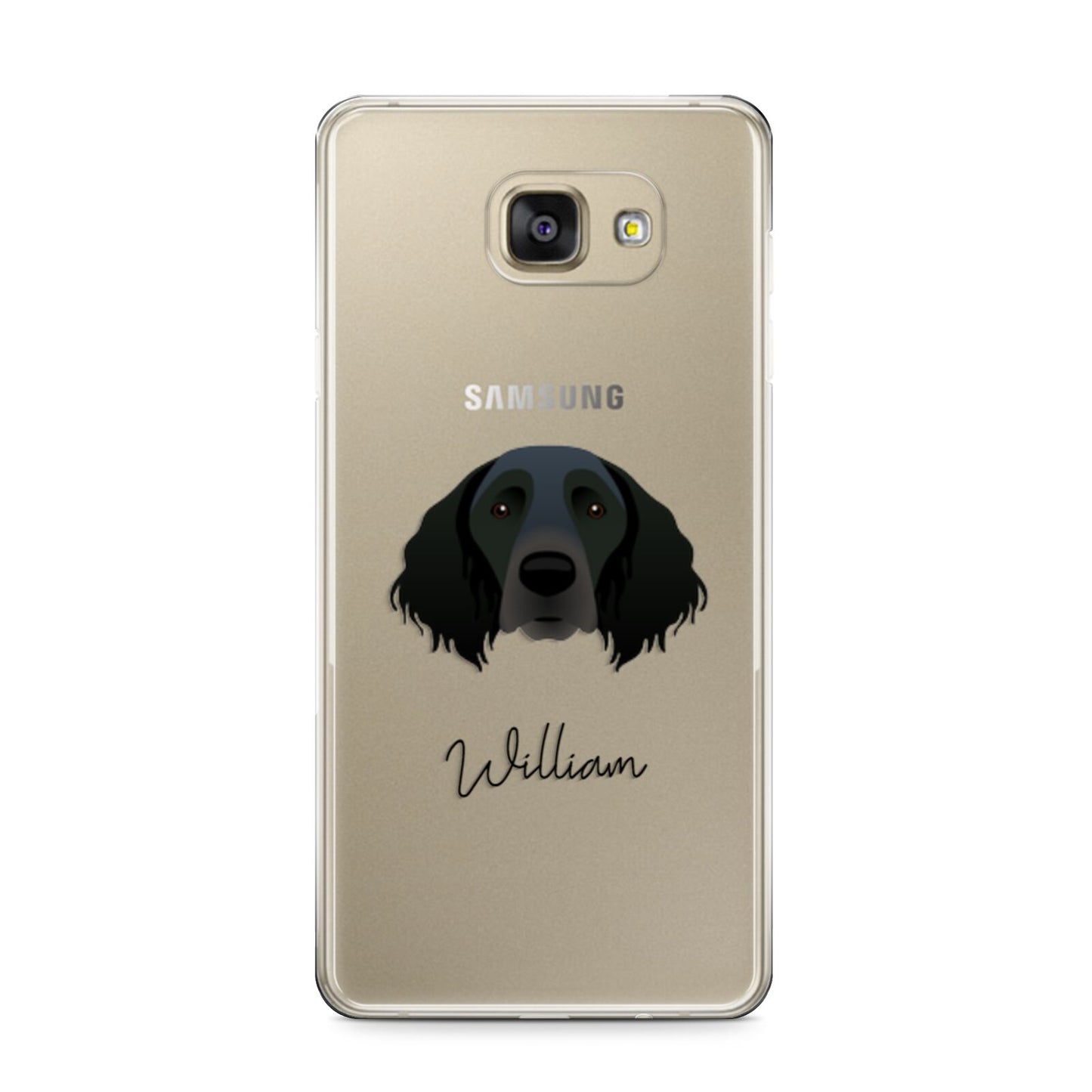 Large Munsterlander Personalised Samsung Galaxy A9 2016 Case on gold phone