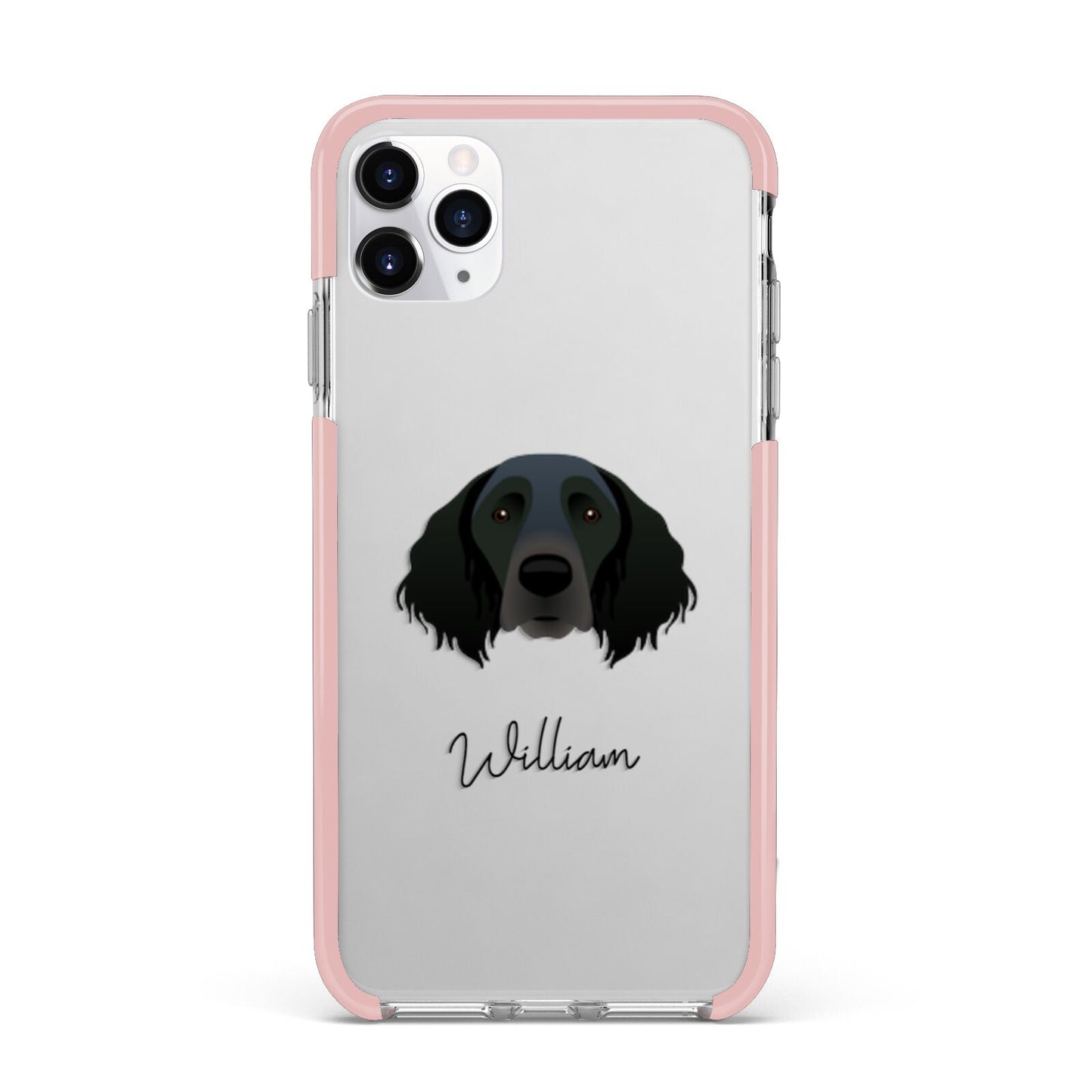 Large Munsterlander Personalised iPhone 11 Pro Max Impact Pink Edge Case