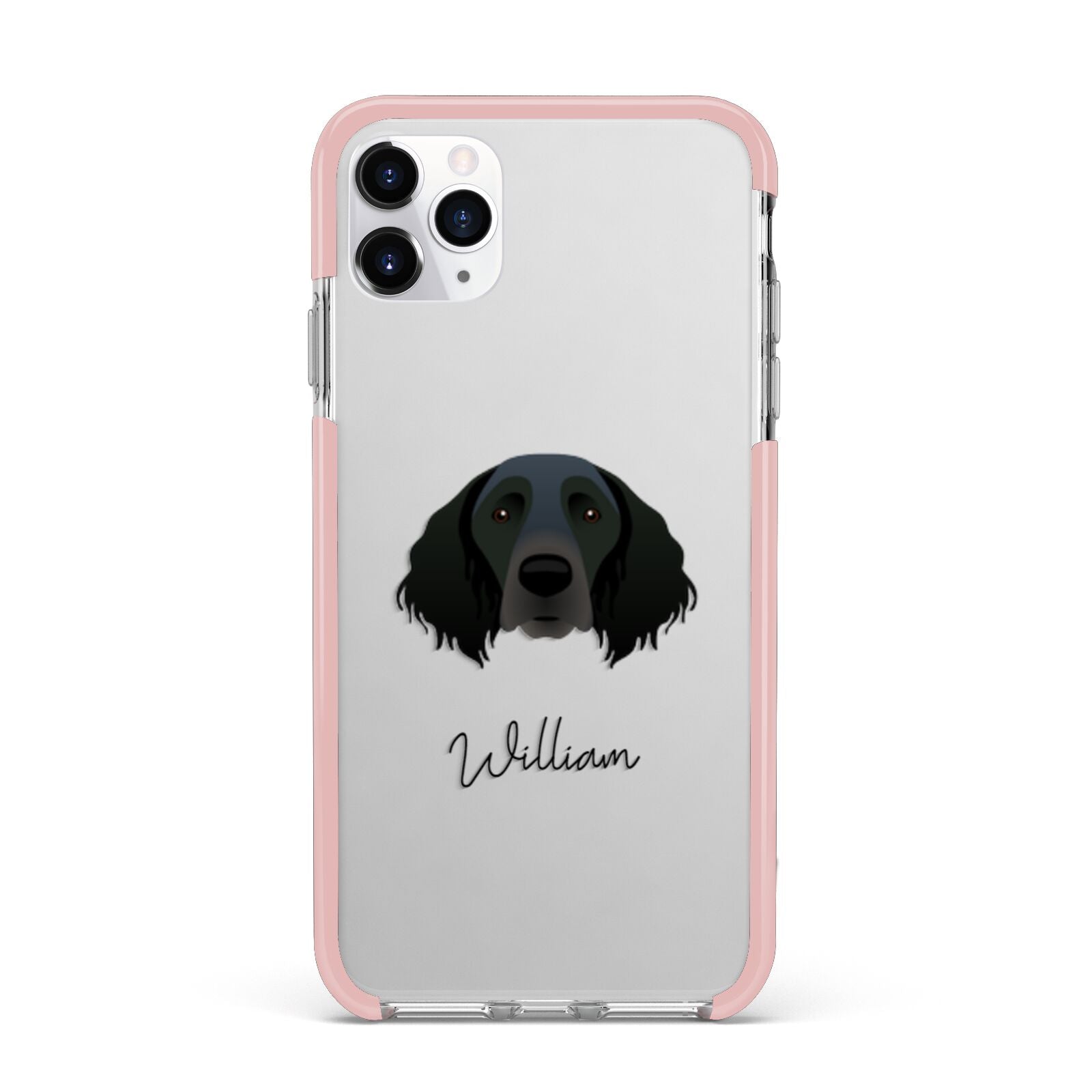 Large Munsterlander Personalised iPhone 11 Pro Max Impact Pink Edge Case