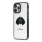 Large Munsterlander Personalised iPhone 13 Pro Max Black Impact Case Side Angle on Silver phone
