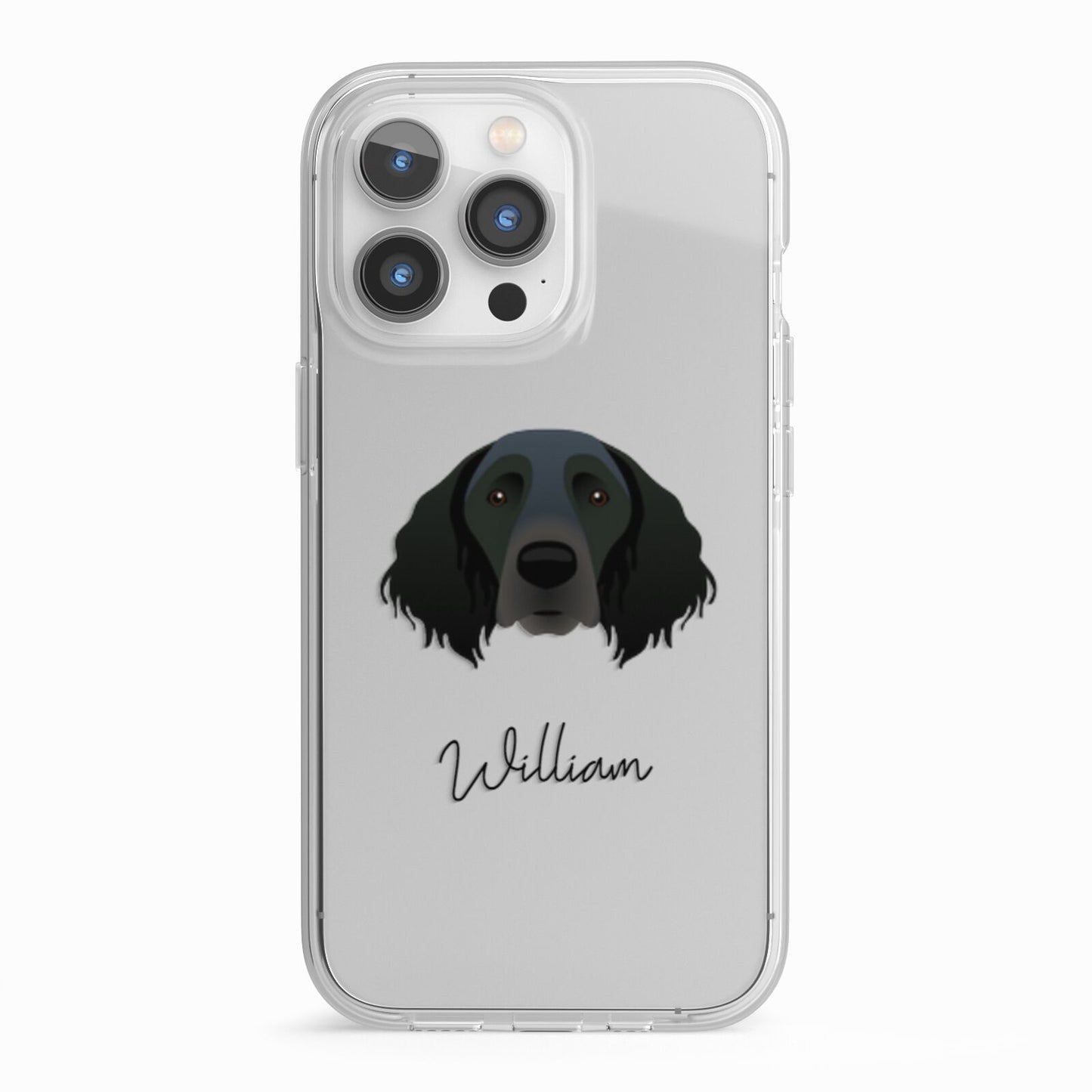 Large Munsterlander Personalised iPhone 13 Pro TPU Impact Case with White Edges