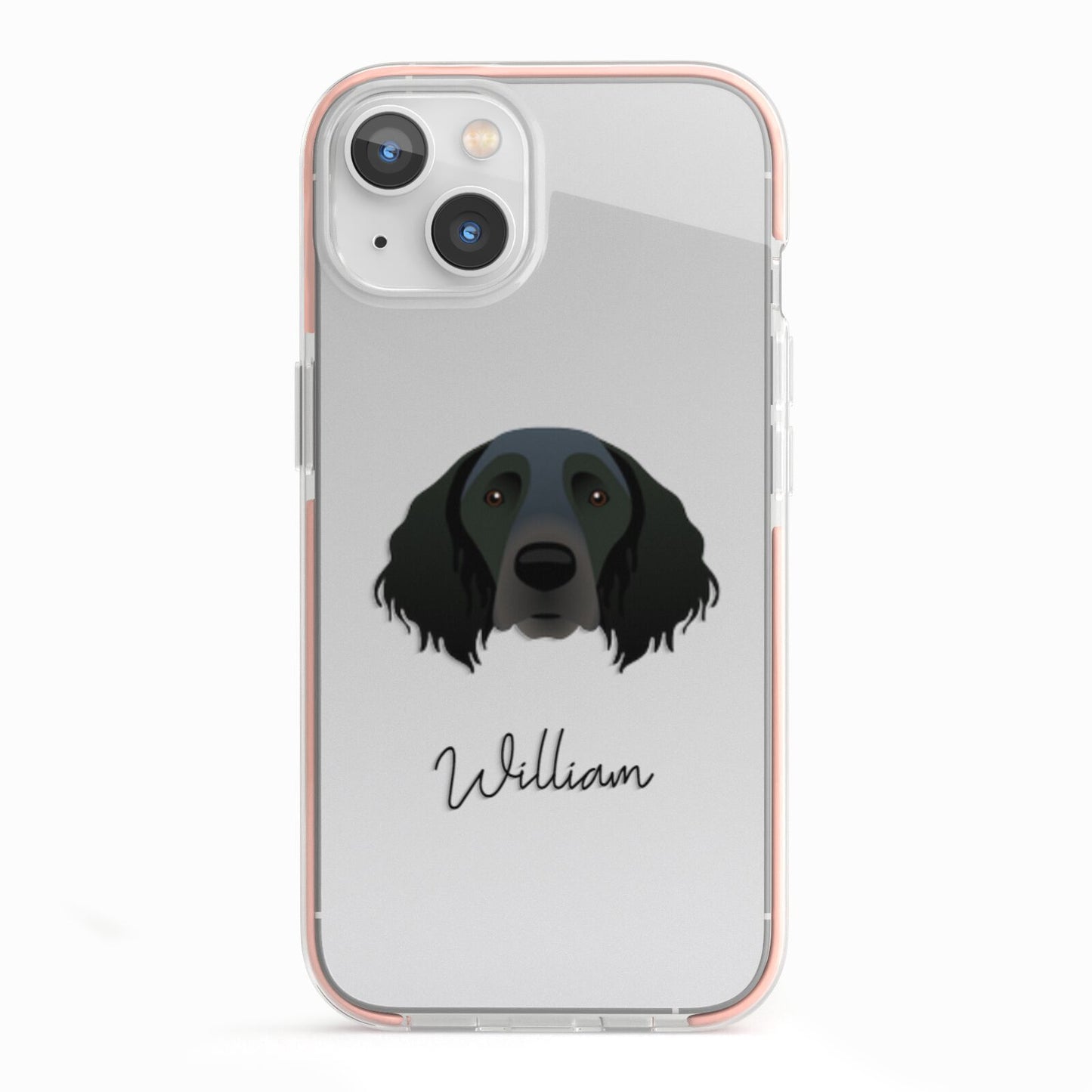 Large Munsterlander Personalised iPhone 13 TPU Impact Case with Pink Edges