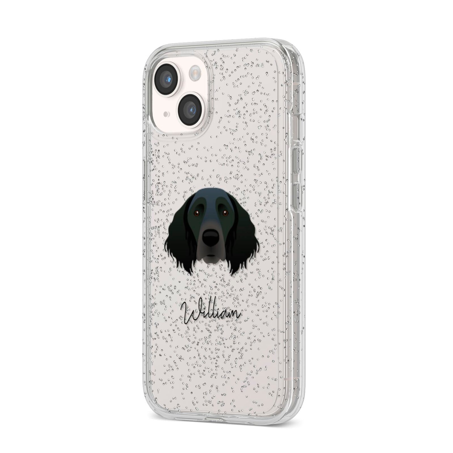 Large Munsterlander Personalised iPhone 14 Glitter Tough Case Starlight Angled Image
