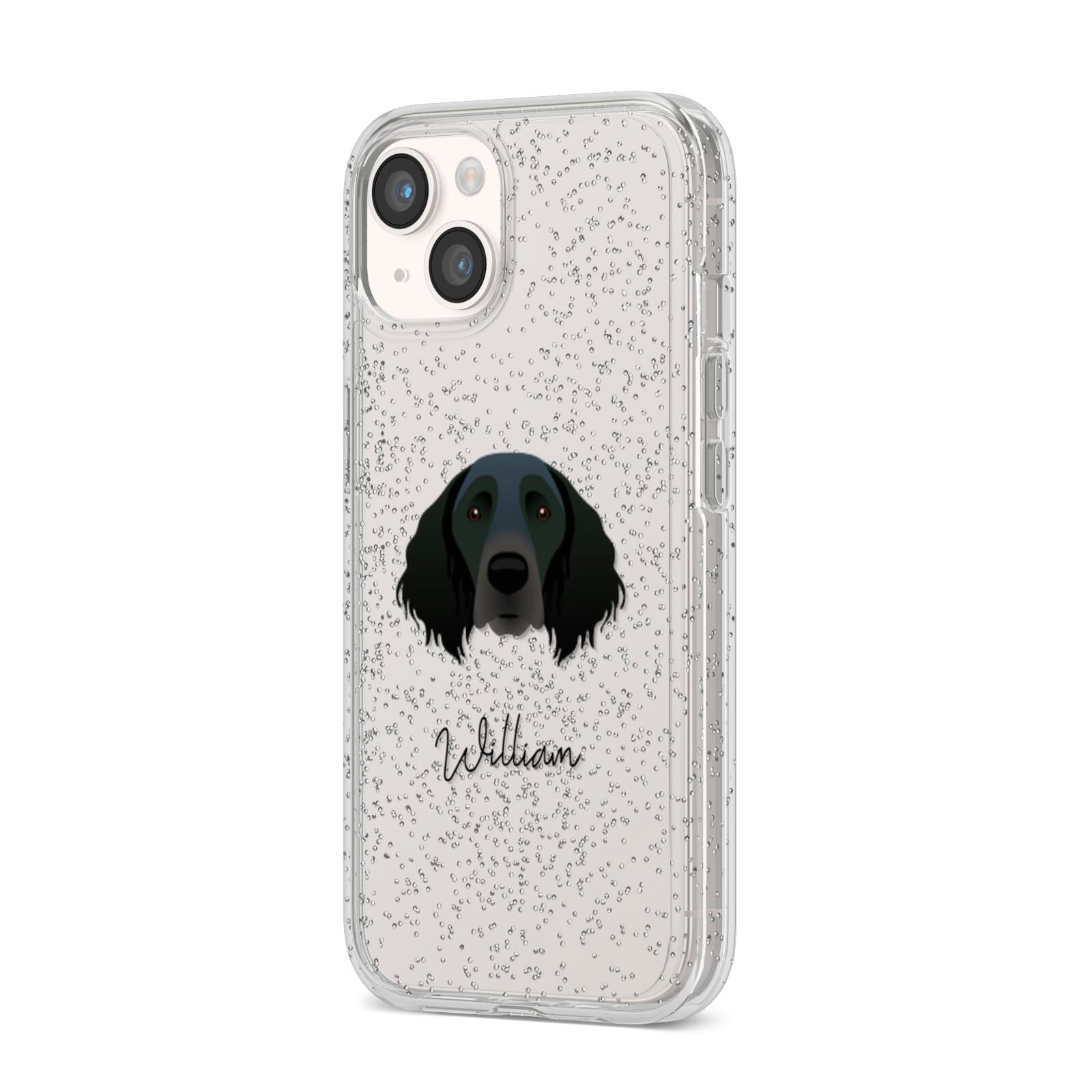 Large Munsterlander Personalised iPhone 14 Glitter Tough Case Starlight Angled Image