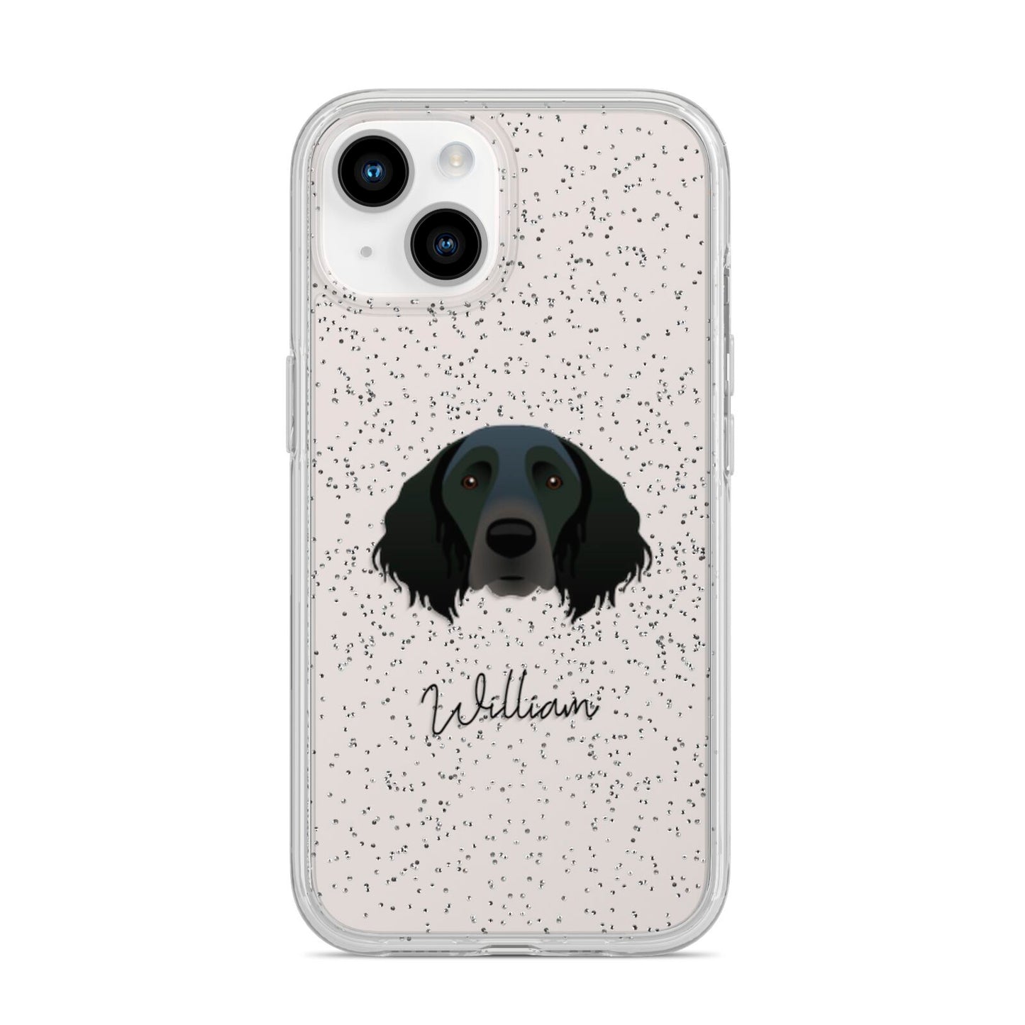 Large Munsterlander Personalised iPhone 14 Glitter Tough Case Starlight