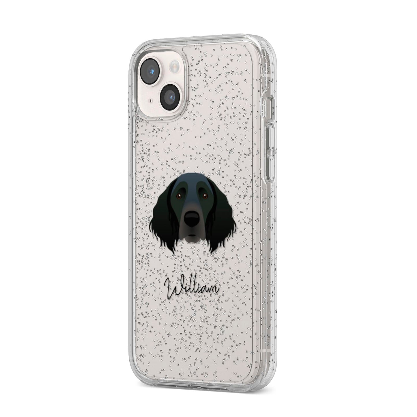 Large Munsterlander Personalised iPhone 14 Plus Glitter Tough Case Starlight Angled Image