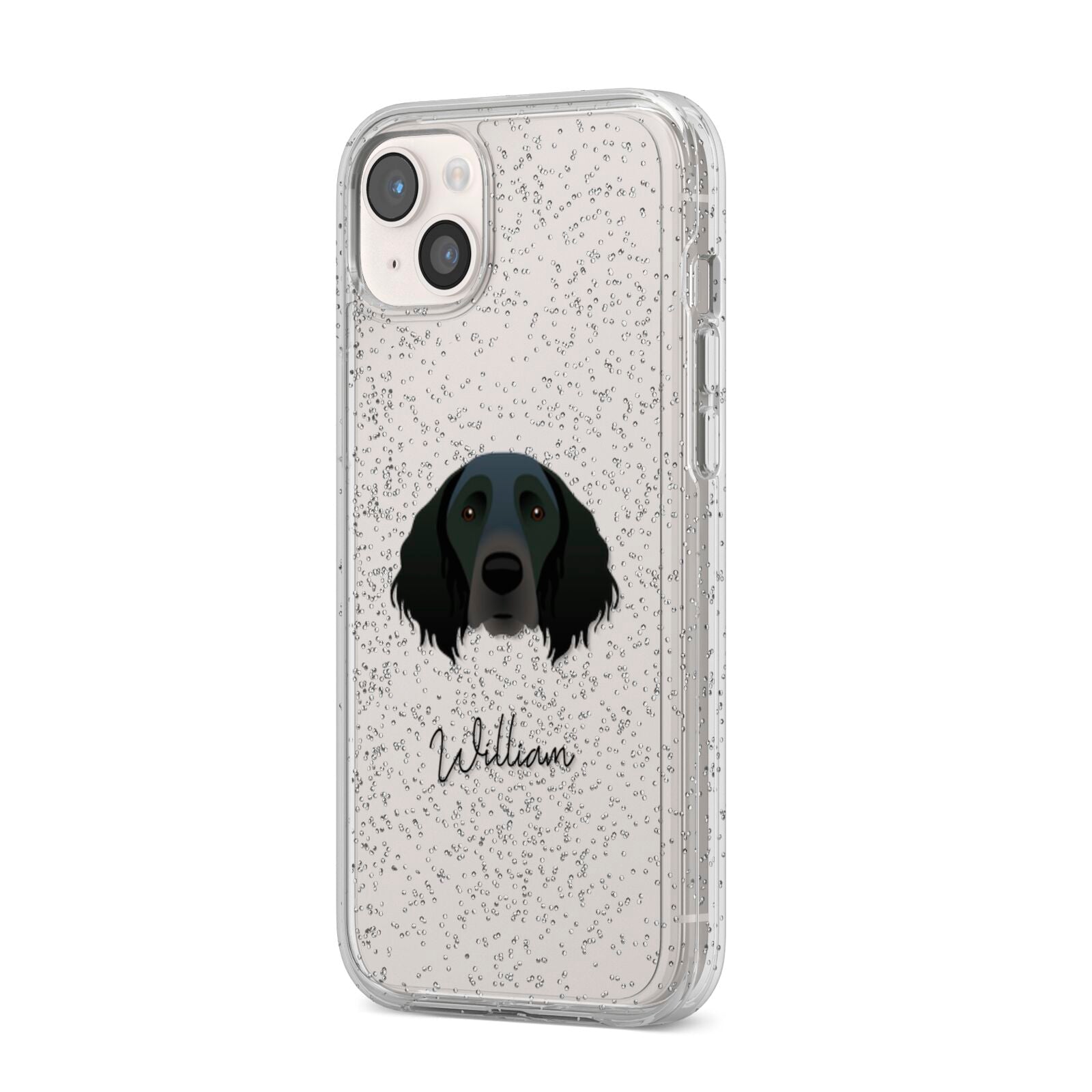 Large Munsterlander Personalised iPhone 14 Plus Glitter Tough Case Starlight Angled Image