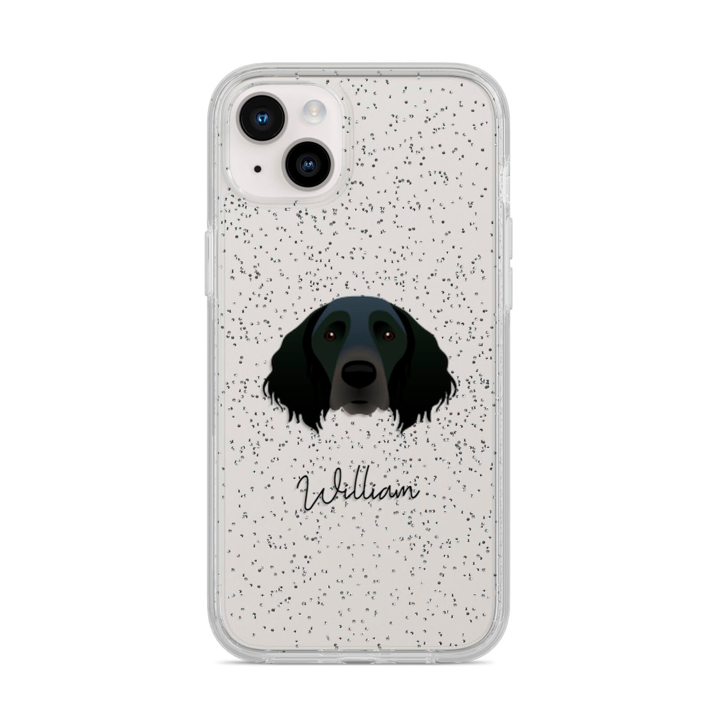 Large Munsterlander Personalised iPhone 14 Plus Glitter Tough Case Starlight