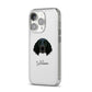 Large Munsterlander Personalised iPhone 14 Pro Clear Tough Case Silver Angled Image