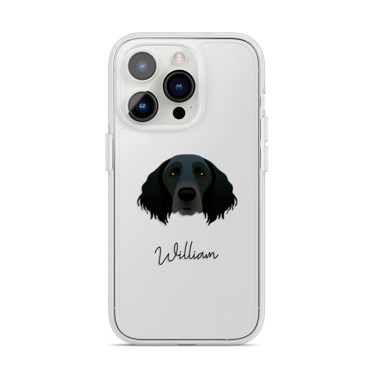 Large Munsterlander Personalised iPhone 14 Pro Clear Tough Case Silver