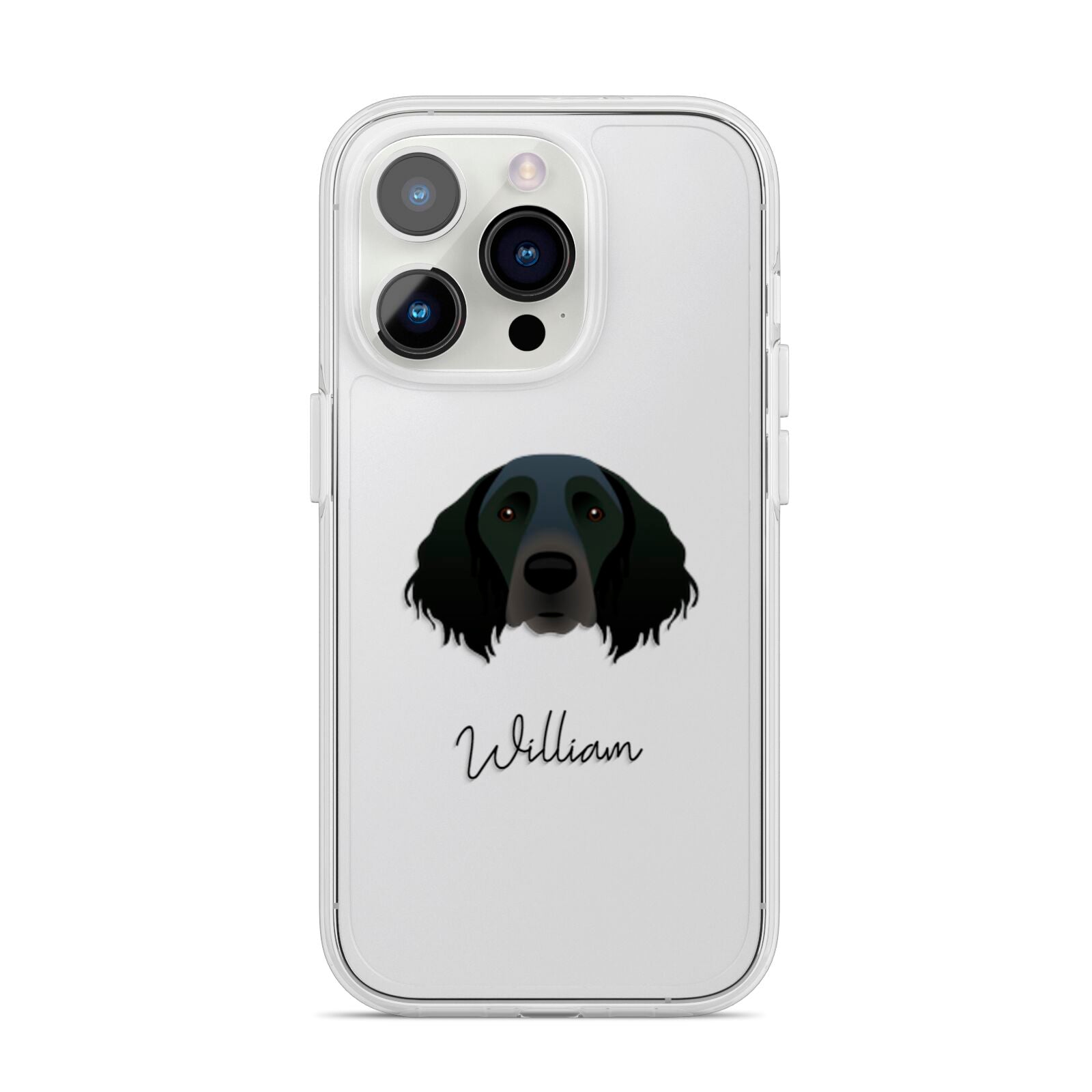 Large Munsterlander Personalised iPhone 14 Pro Clear Tough Case Silver