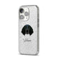 Large Munsterlander Personalised iPhone 14 Pro Glitter Tough Case Silver Angled Image