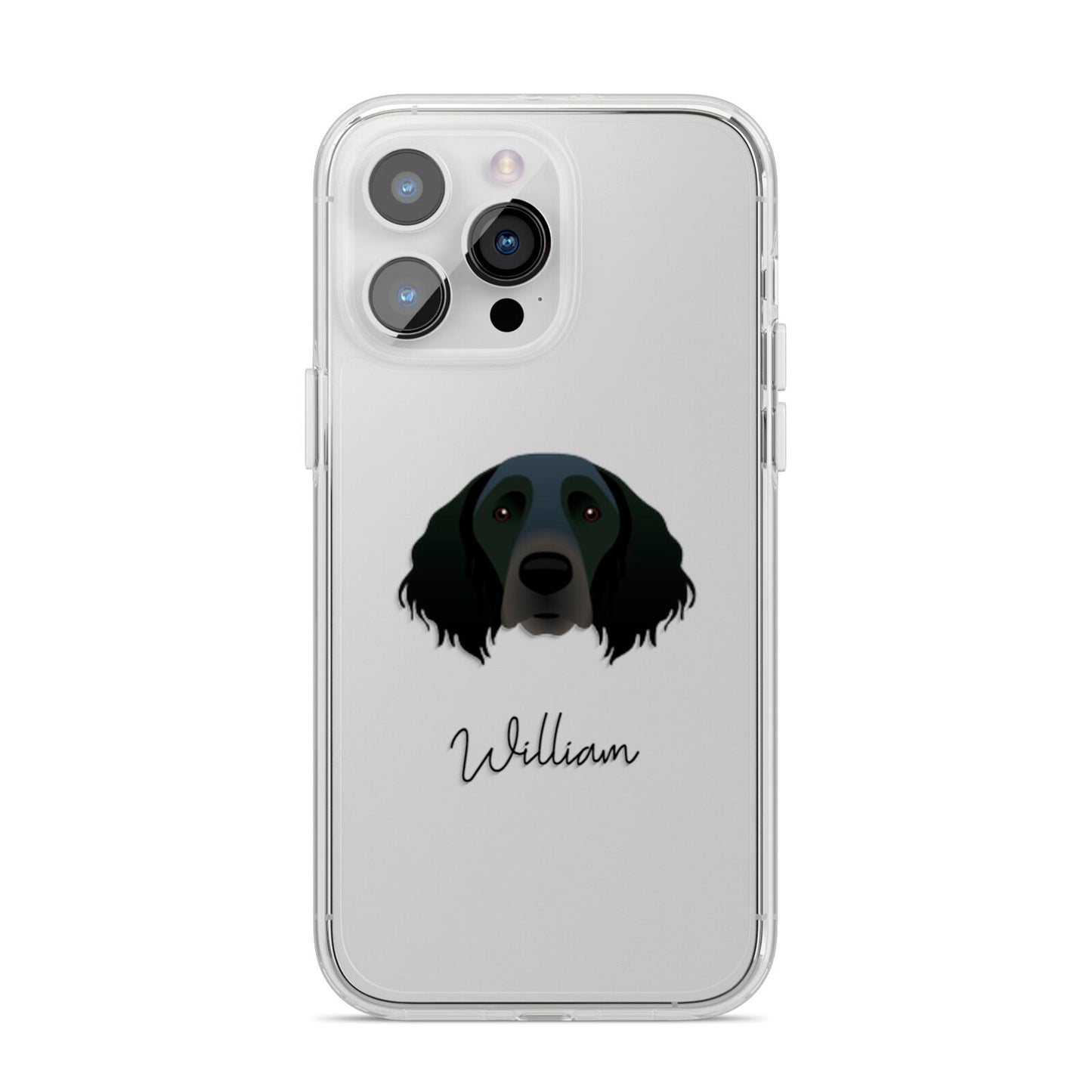 Large Munsterlander Personalised iPhone 14 Pro Max Clear Tough Case Silver