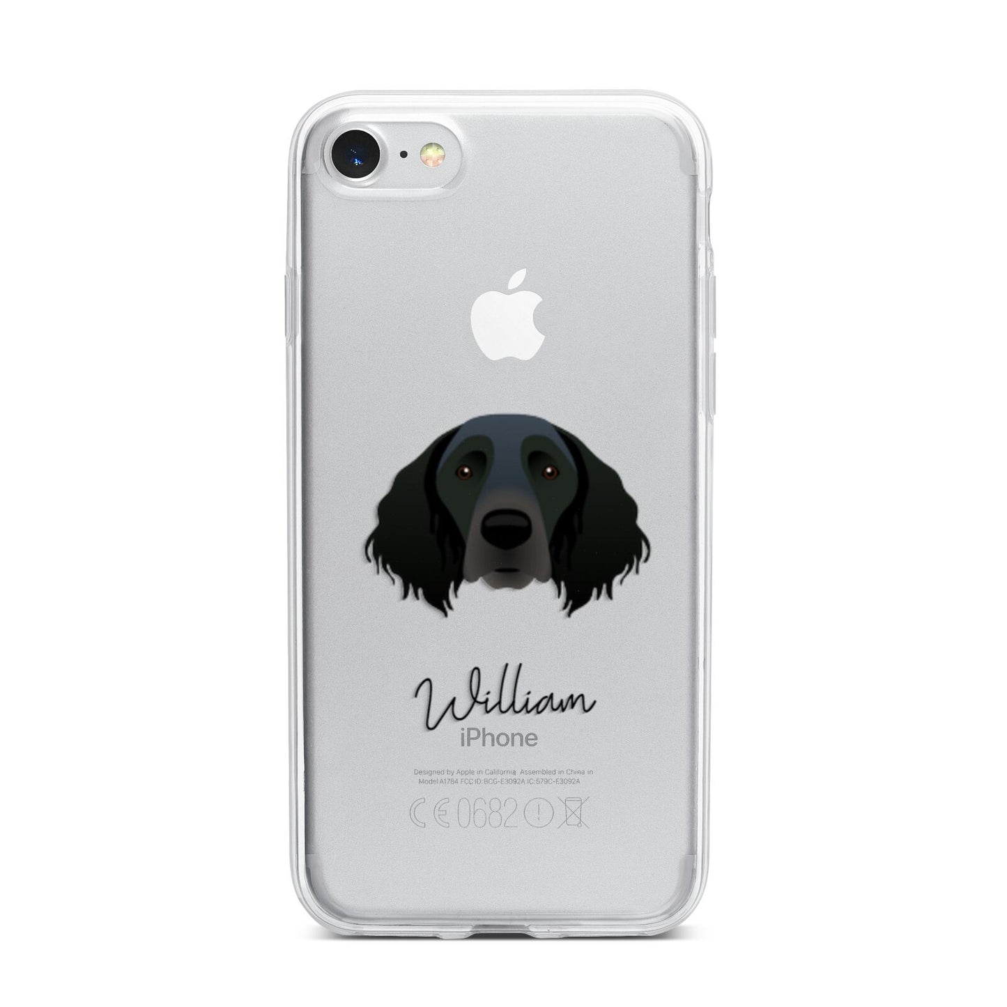 Large Munsterlander Personalised iPhone 7 Bumper Case on Silver iPhone
