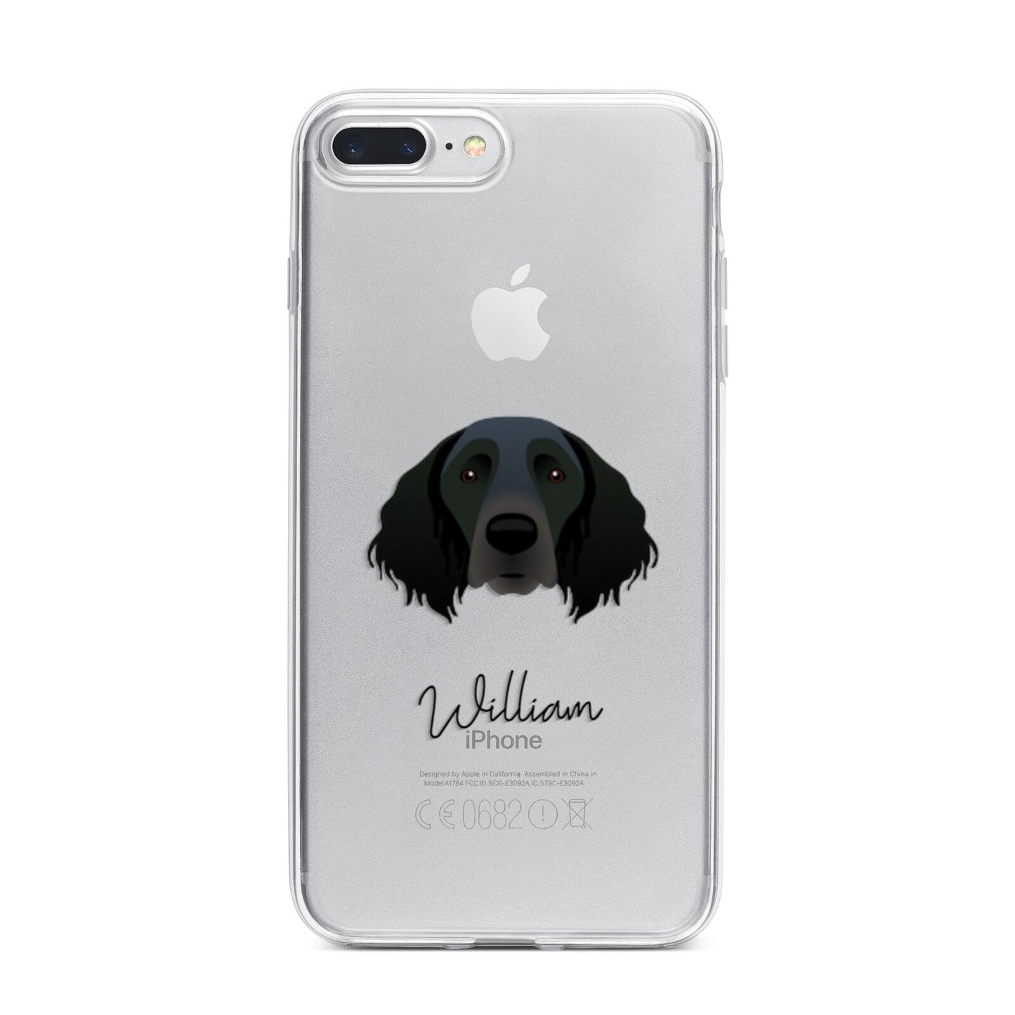 Large Munsterlander Personalised iPhone 7 Plus Bumper Case on Silver iPhone