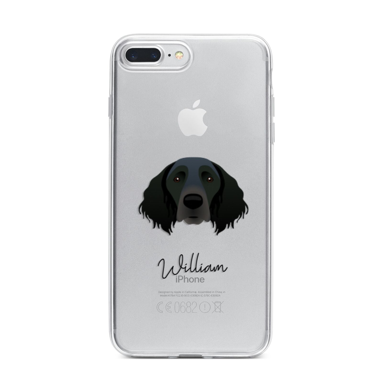 Large Munsterlander Personalised iPhone 7 Plus Bumper Case on Silver iPhone