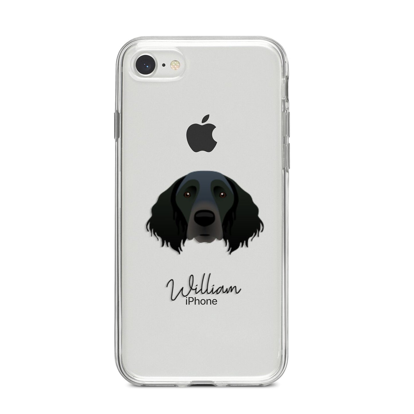 Large Munsterlander Personalised iPhone 8 Bumper Case on Silver iPhone
