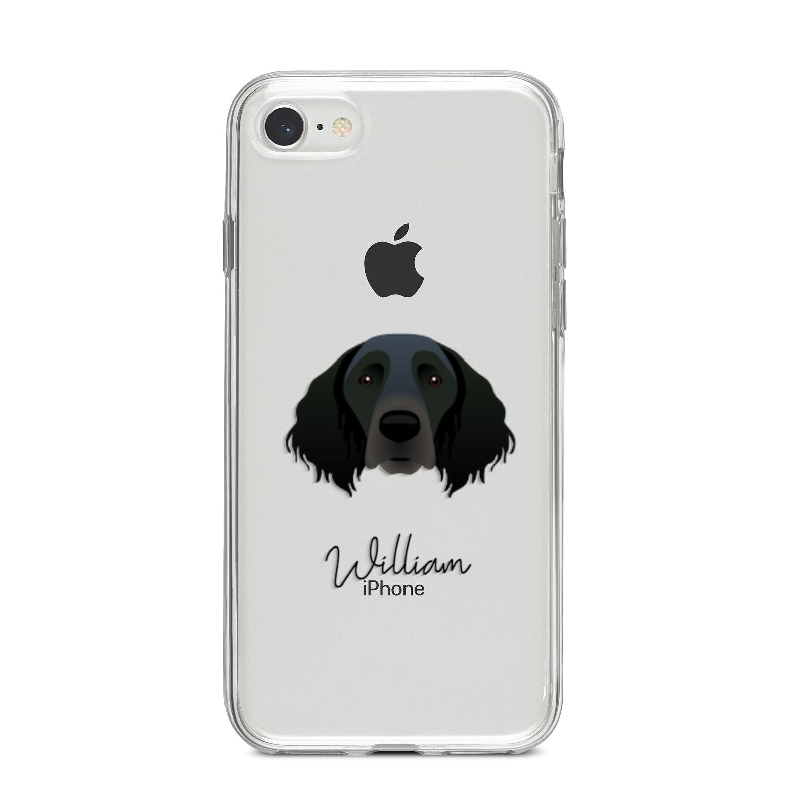 Large Munsterlander Personalised iPhone 8 Bumper Case on Silver iPhone