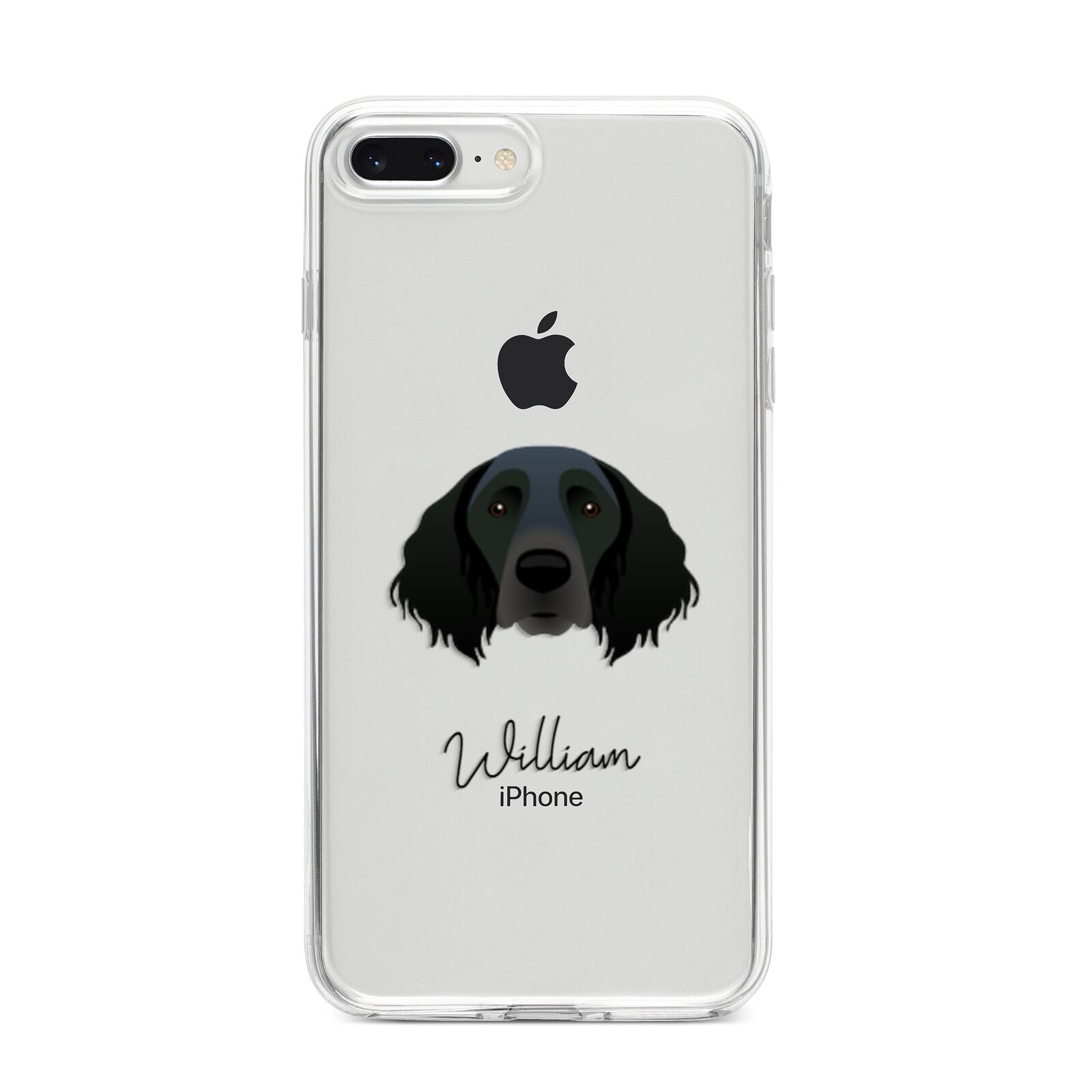 Large Munsterlander Personalised iPhone 8 Plus Bumper Case on Silver iPhone
