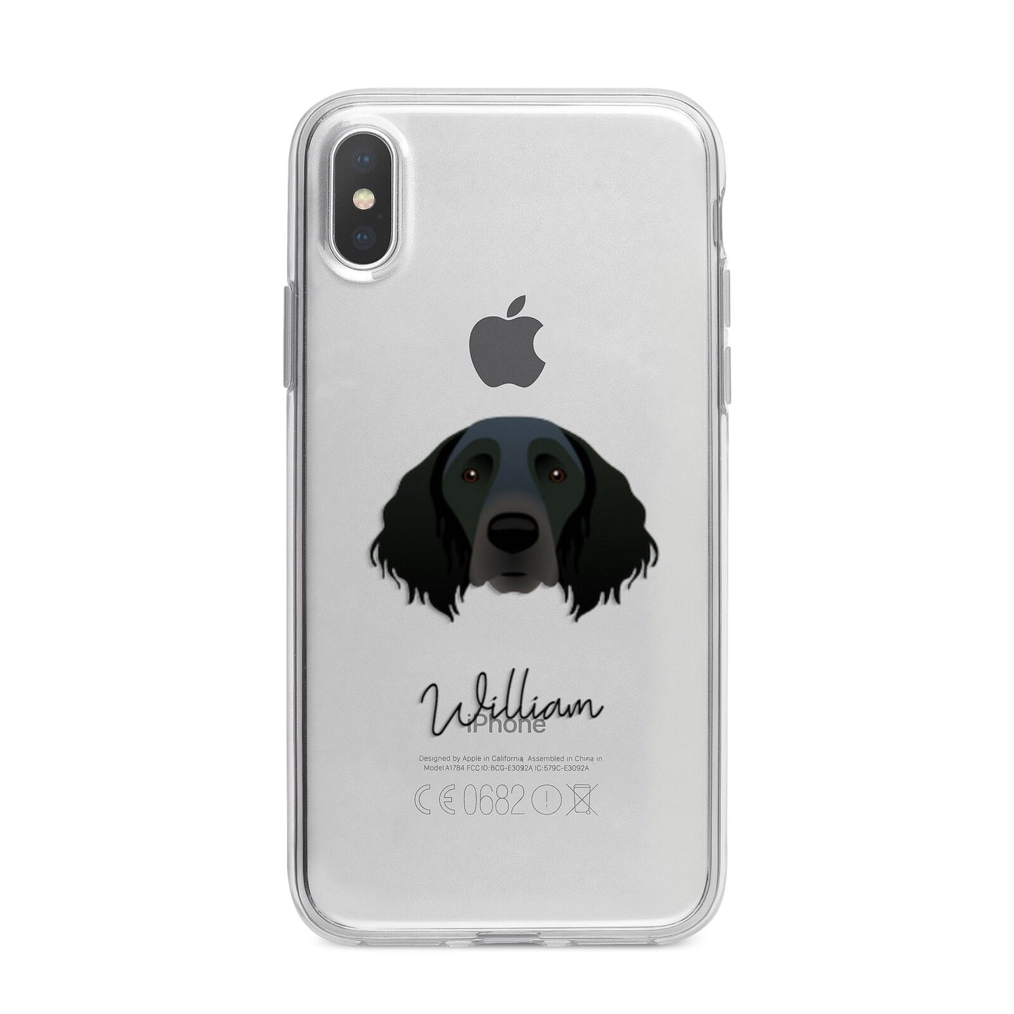 Large Munsterlander Personalised iPhone X Bumper Case on Silver iPhone Alternative Image 1