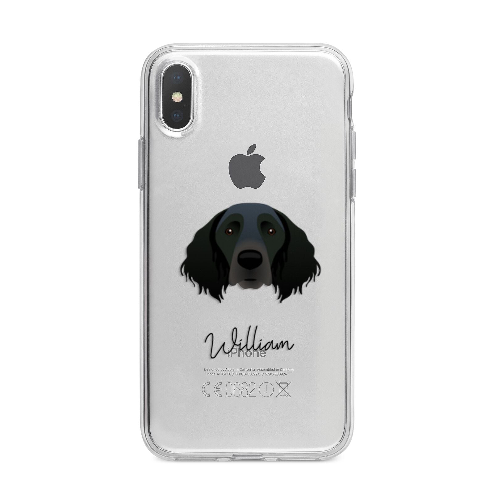 Large Munsterlander Personalised iPhone X Bumper Case on Silver iPhone Alternative Image 1