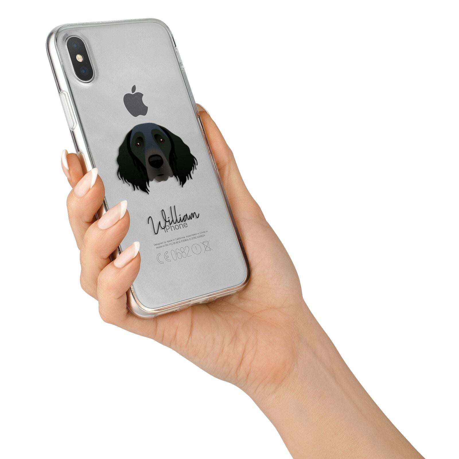 Large Munsterlander Personalised iPhone X Bumper Case on Silver iPhone Alternative Image 2