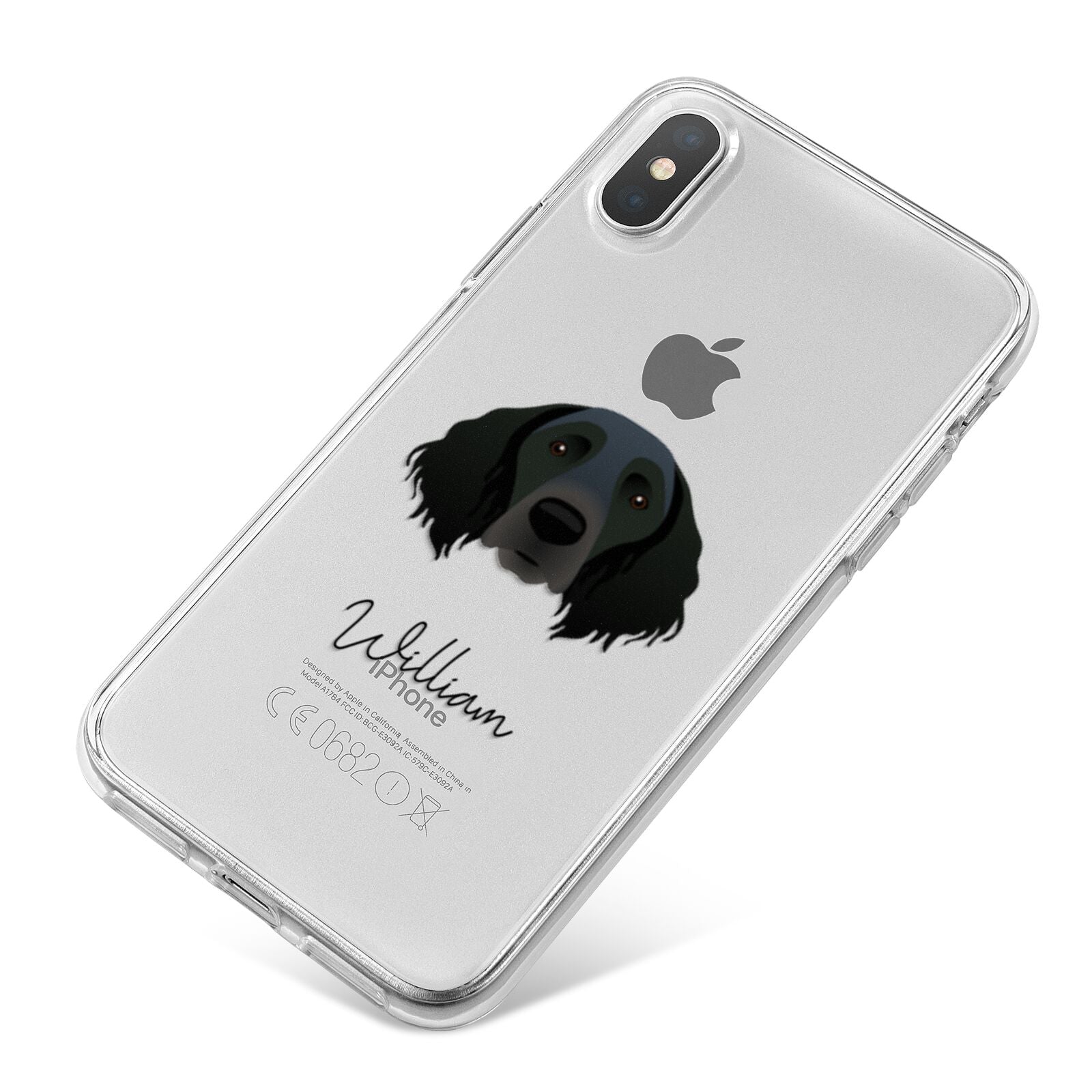 Large Munsterlander Personalised iPhone X Bumper Case on Silver iPhone
