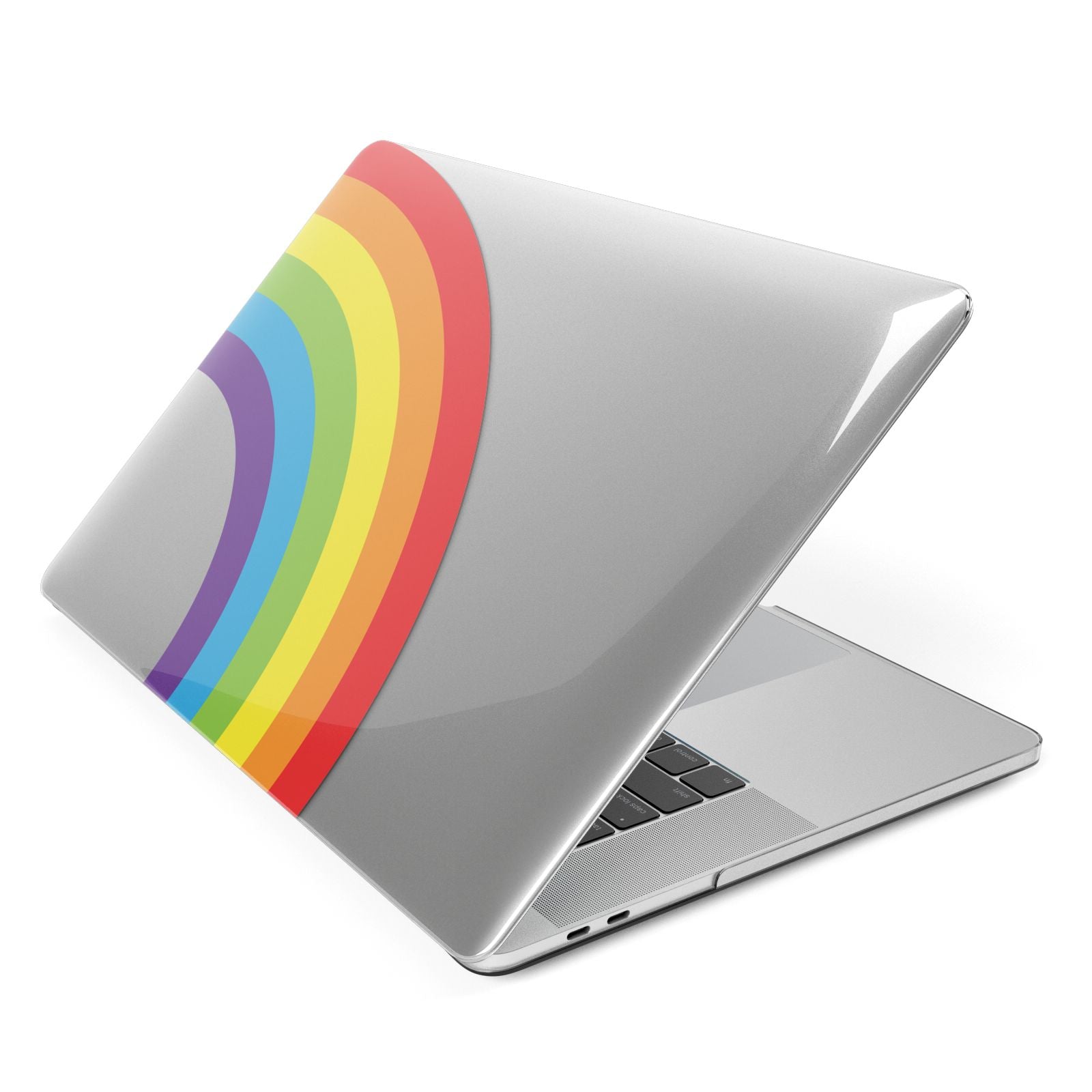 Large Rainbow Apple MacBook Case Side View