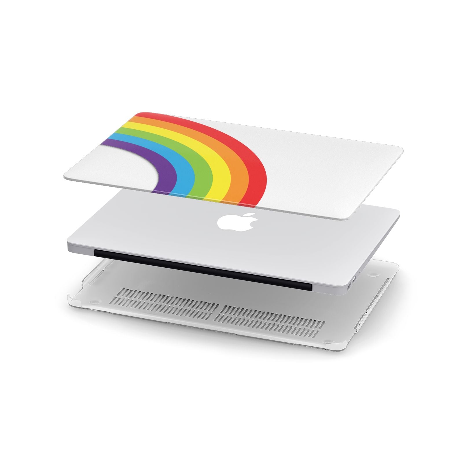 Large Rainbow Apple MacBook Case in Detail