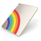 Large Rainbow Apple iPad Case on Gold iPad Side View