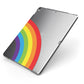 Large Rainbow Apple iPad Case on Grey iPad Side View