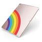 Large Rainbow Apple iPad Case on Rose Gold iPad Side View