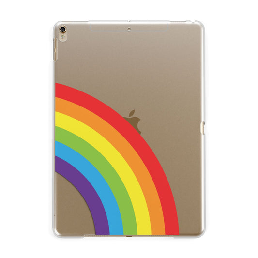 Large Rainbow Apple iPad Gold Case