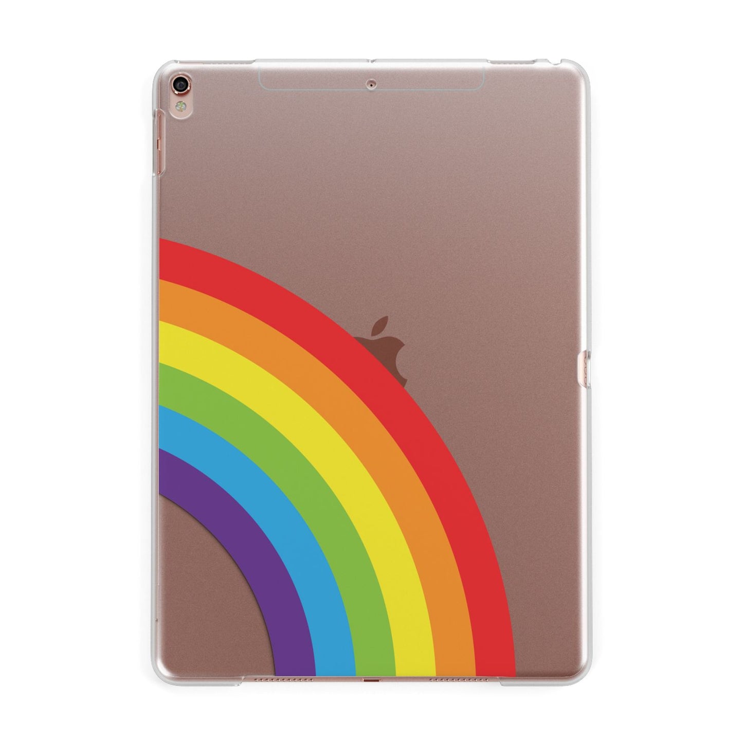 Large Rainbow Apple iPad Rose Gold Case