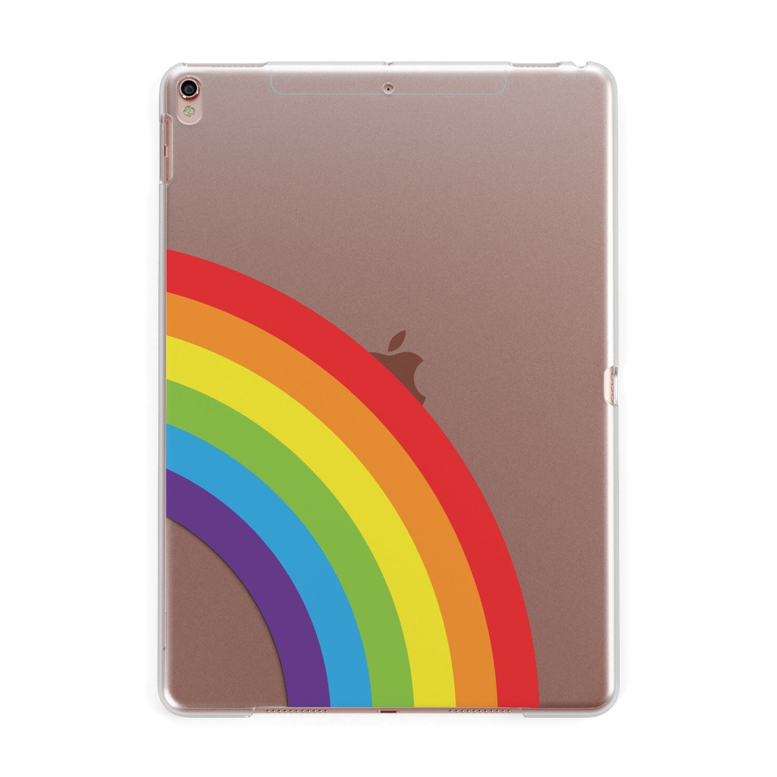 Large Rainbow Apple iPad Rose Gold Case